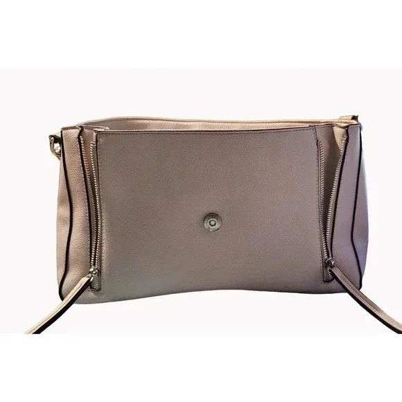 Steve Madden Gray Textured Tote Purse One Strap 11 inch Drop Multi Pockets - Picture 3 of 14